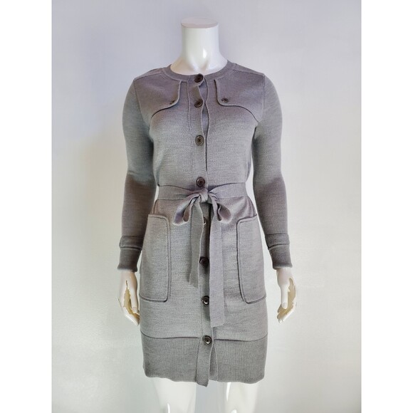 Banana Republic Sweaters - Banana Republic 100% Merino Wool Gray Trench Cardigan
